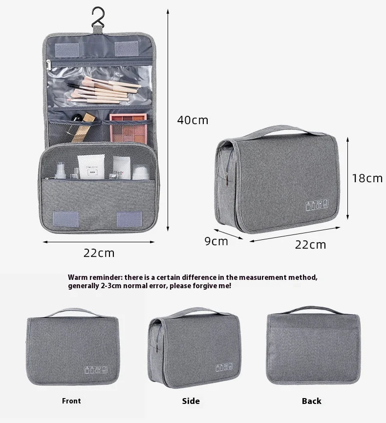 Neceser plegable, organizador, almacenamiento colgante, estuche de maquillaje para baño, bolsa de cosméticos, viaje para viajes de negocios