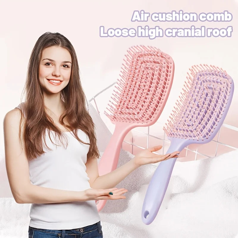 Peine de masaje para el cabello WANMEI, voluminizador y desenredante, con diseño hueco, herramientas de peinado para pelucas de cabello natural.