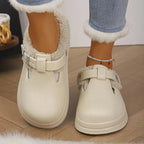 Zapatillas peludas de Eva impermeables para mujer, pantuflas cálidas de felpa.