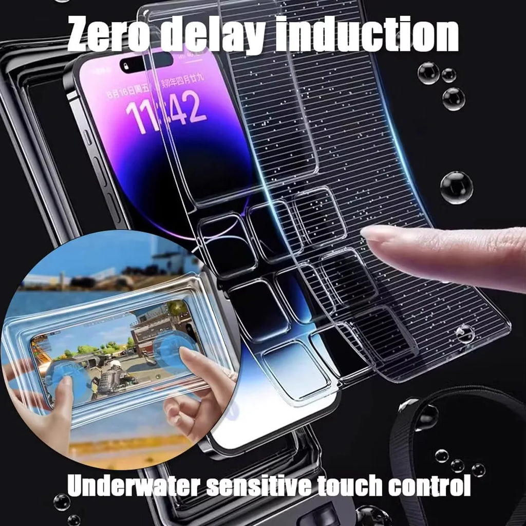 Funda Impermeable Transparente para Teléfono Móvil, con Correa para el Cuello, Táctil, para Playa, Natación y Actividades al Aire Libre