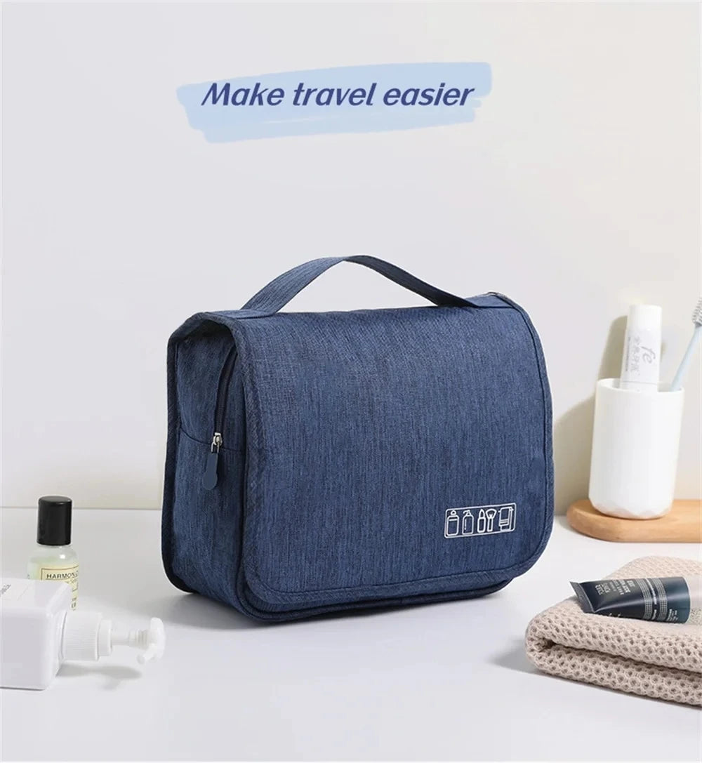 Neceser plegable, organizador, almacenamiento colgante, estuche de maquillaje para baño, bolsa de cosméticos, viaje para viajes de negocios