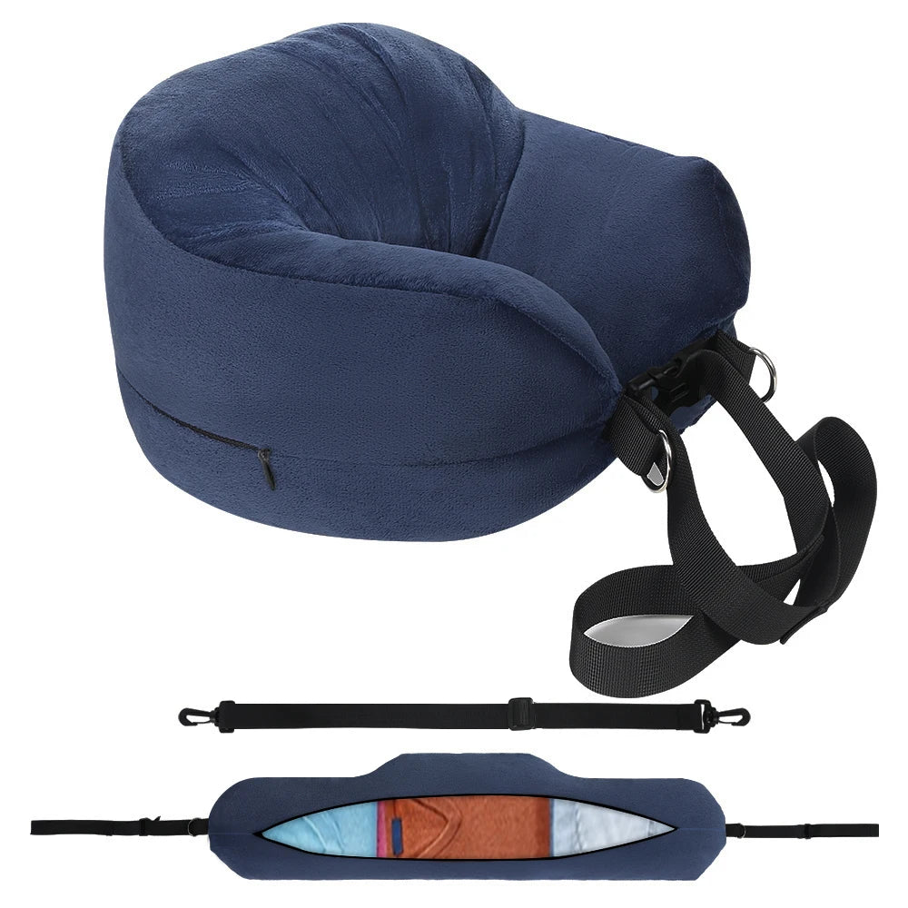 Almohada de Viaje para Cuello con Compartimento para Ropa