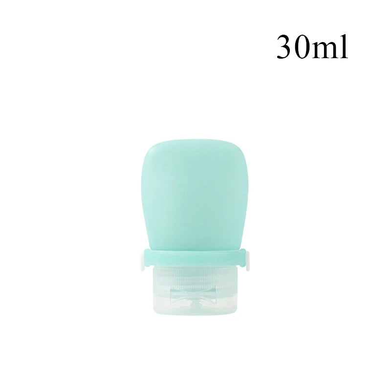 Botella de viaje de silicona portátil, almacenamiento de cosméticos