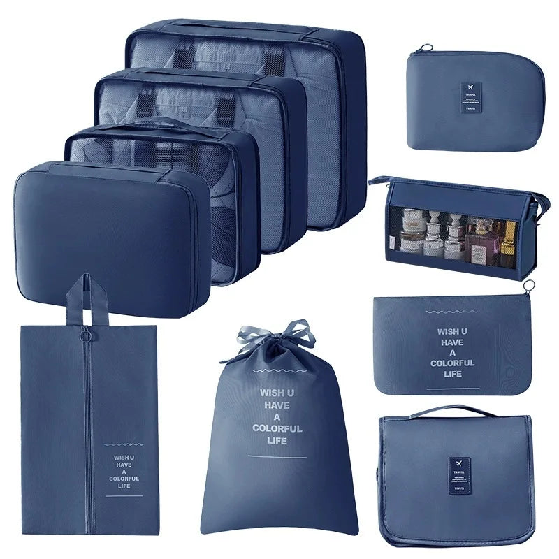 Conjunto de viaje, bolsas de almacenamiento, cubos de embalaje, dormitorios para estudiantes, bolsas de clasificación de ropa, artículos de tocador digitales, bolsa organizadora de zapatos