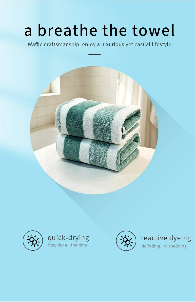 Paquete de 2 toallas con gran absorción de agua, secado rápido