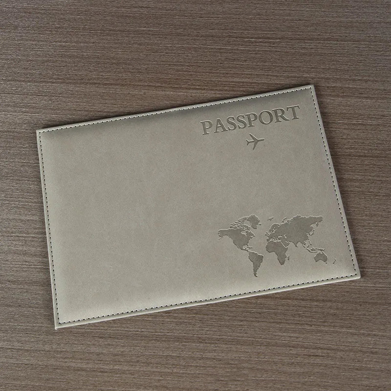 Funda de pasaporte de cuero PU para hombres y mujeres.
