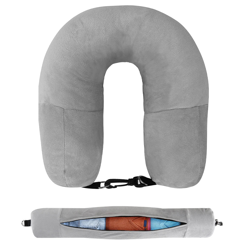 Almohada de Viaje para Cuello con Compartimento para Ropa