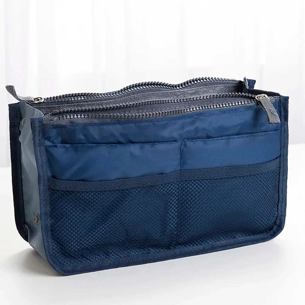 Bolsa de Maquillaje Multifuncional de Gran Capacidad | Doble Cremallera y Múltiples Bolsillos