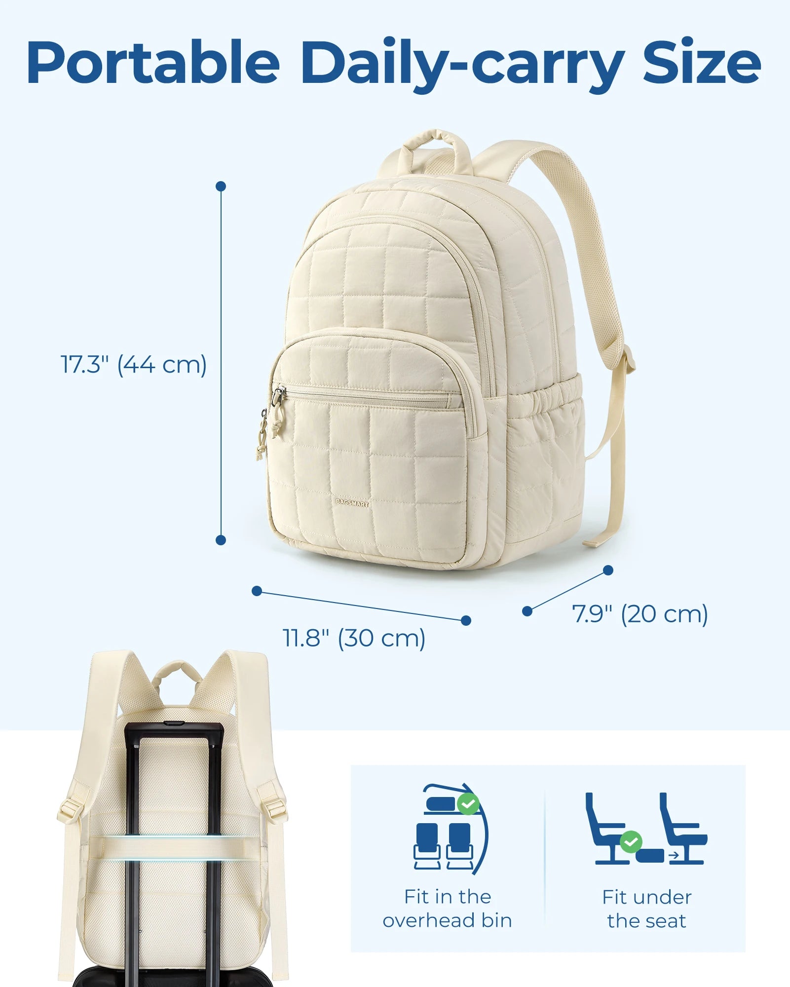 BAGSMART-mochilas informales para ordenador portátil para mujer