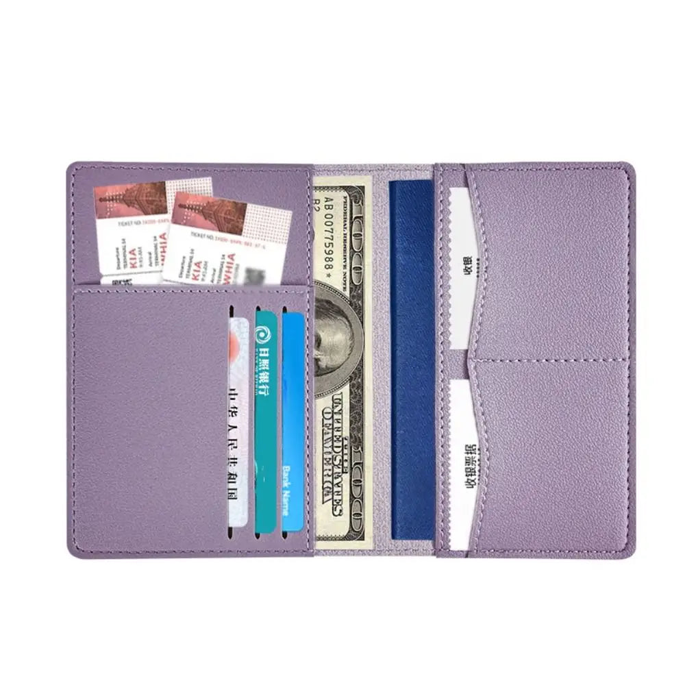Funda para Pasaporte de Viaje en PU | Porta Pasaporte con Ranuras para Tarjetas y Billetes