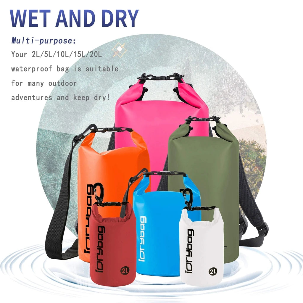 Bolsa Seca Impermeable Idrybag | Kayak, Rafting y Natación | 2L a 20L | 10 Colores