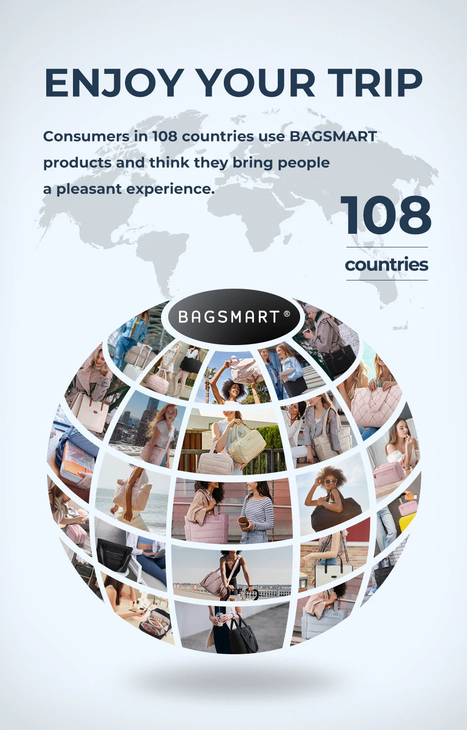 BAGSMART-mochilas informales para ordenador portátil para mujer