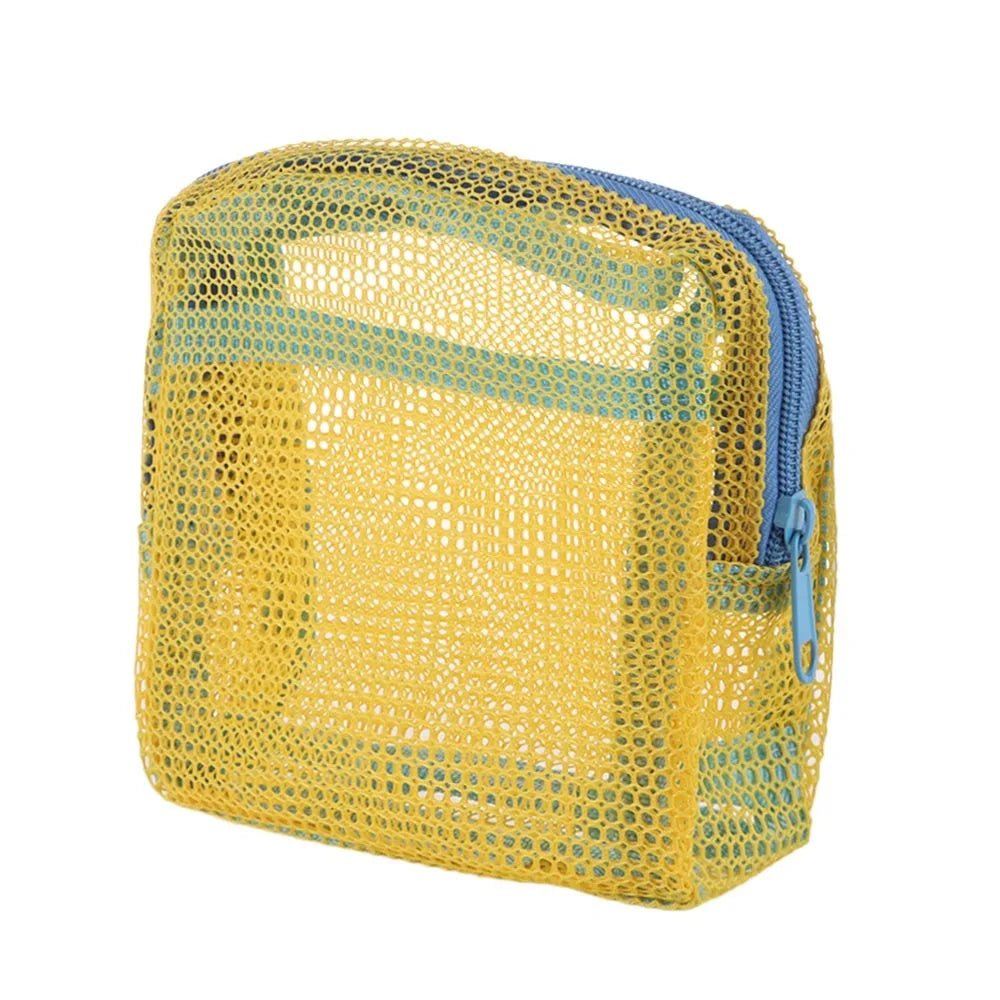 Bolsa de Maquillaje de Malla | Colores Vibrantes | Gran Capacidad | Estuche de Tocador