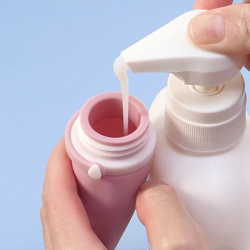 Botella de viaje de silicona portátil, almacenamiento de cosméticos