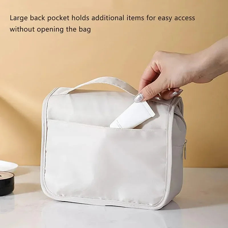 Bolsa de maquillaje de viaje de alta calidad, organizador de artículos de tocador impermeable, Neceser para mujer, bolsa de lavado con gancho para baño, bolsa de almacenamiento de maquillaje con gancho