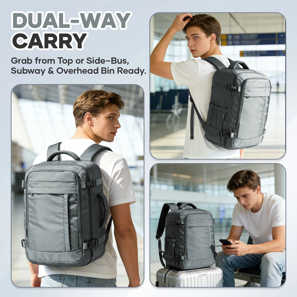 Mochila de Viaje 40x30x20 cm | Equipaje de Mano Bajo Asiento | Nailon | Laptop y Exteriores