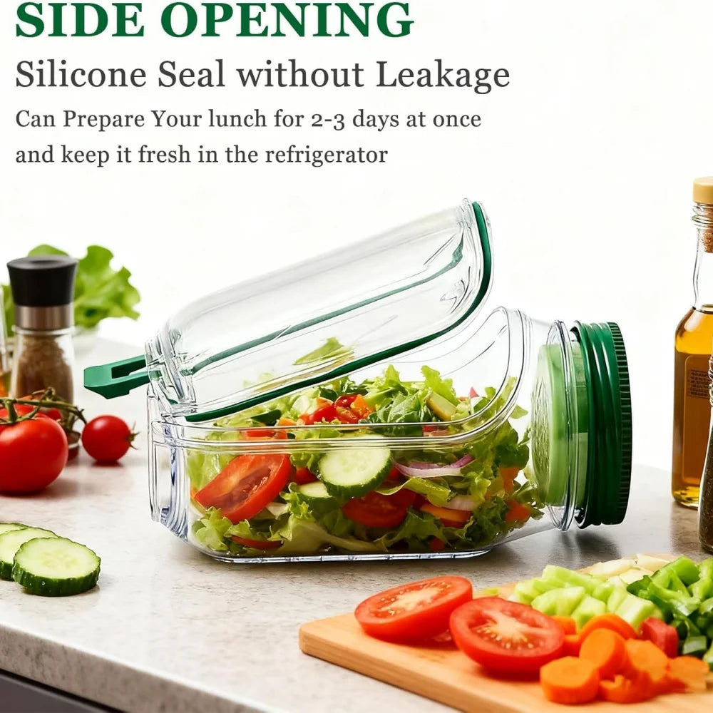 Contenedor para Ensaladas con Compartimento para Aderezo