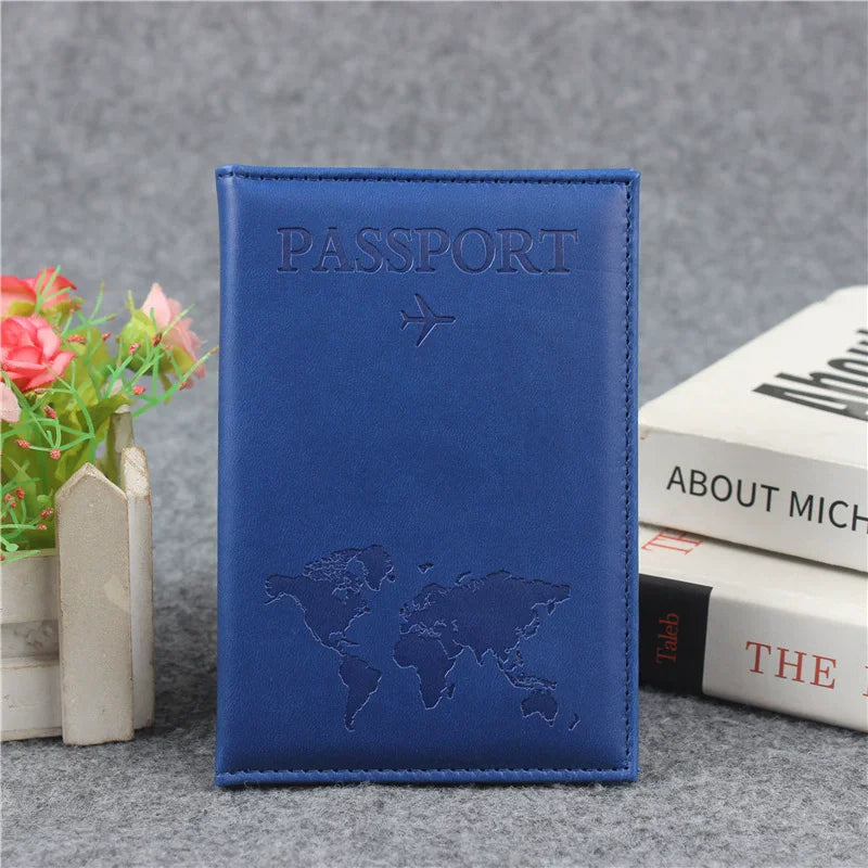 Funda de pasaporte de cuero PU para hombres y mujeres.