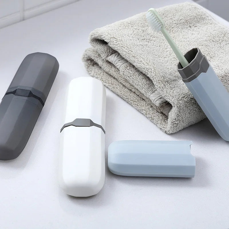 Caja de almacenamiento portátil para cubierta de cepillo de dientes, accesorios de baño, para uso diario al aire libre, viajes, senderismo, Camping, 1/4 unidades
