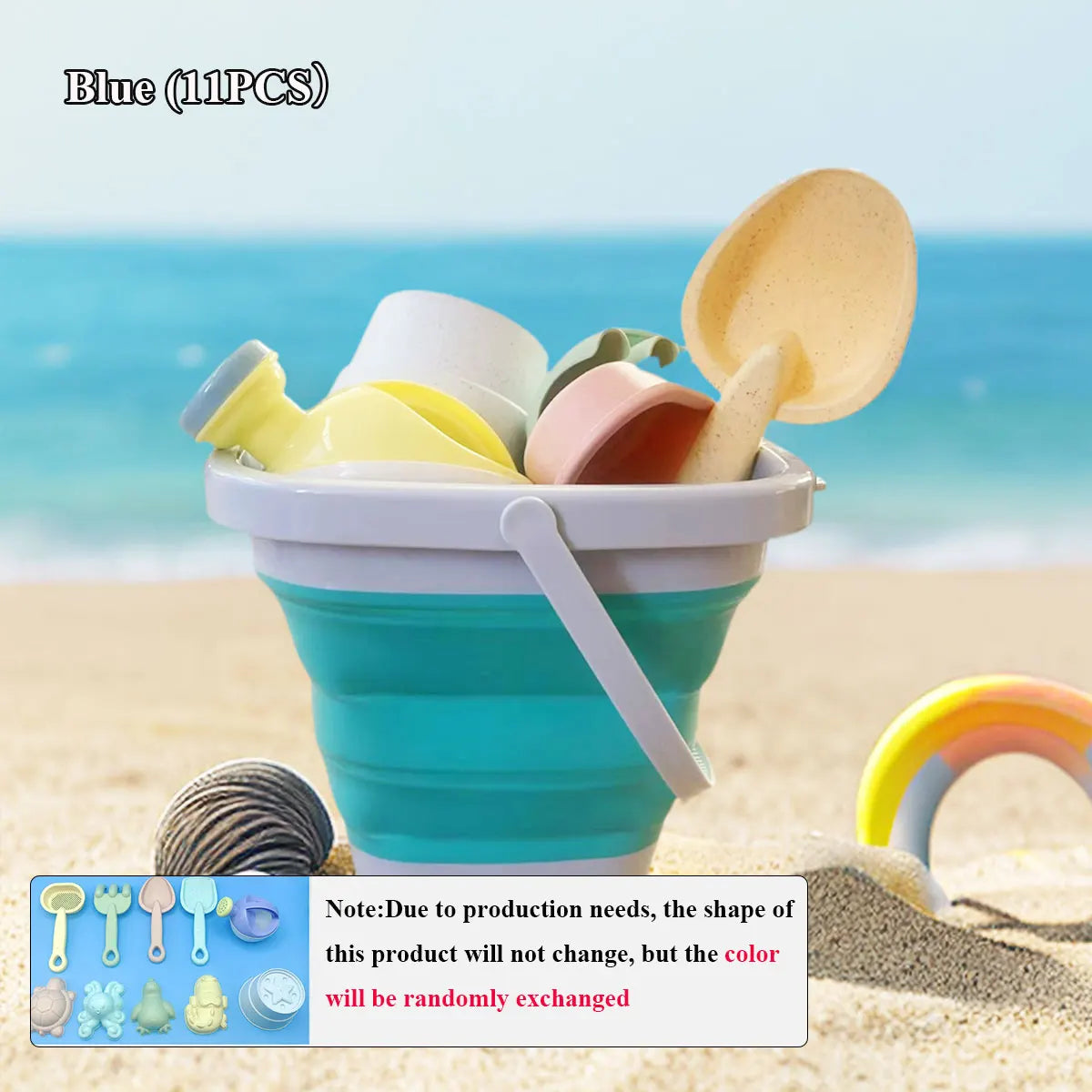 Set de Juguetes para Playa con Cubeta Plegable |