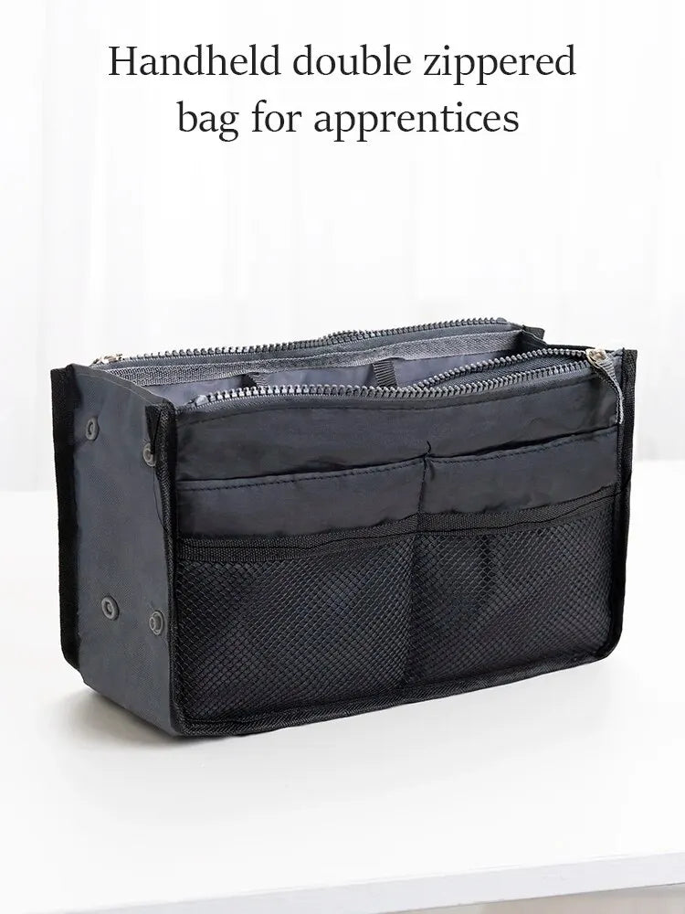 Bolsa de Maquillaje Multifuncional de Gran Capacidad | Doble Cremallera y Múltiples Bolsillos