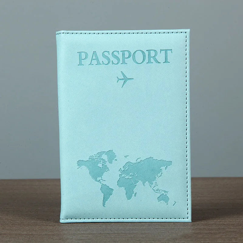 Funda de pasaporte de cuero PU para hombres y mujeres.