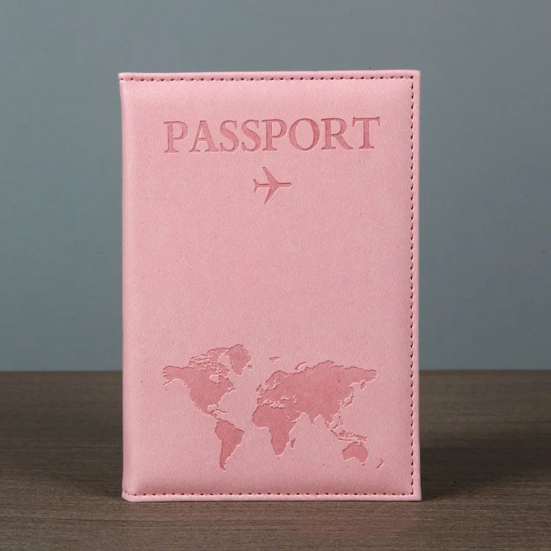 Funda de pasaporte de cuero PU para hombres y mujeres.