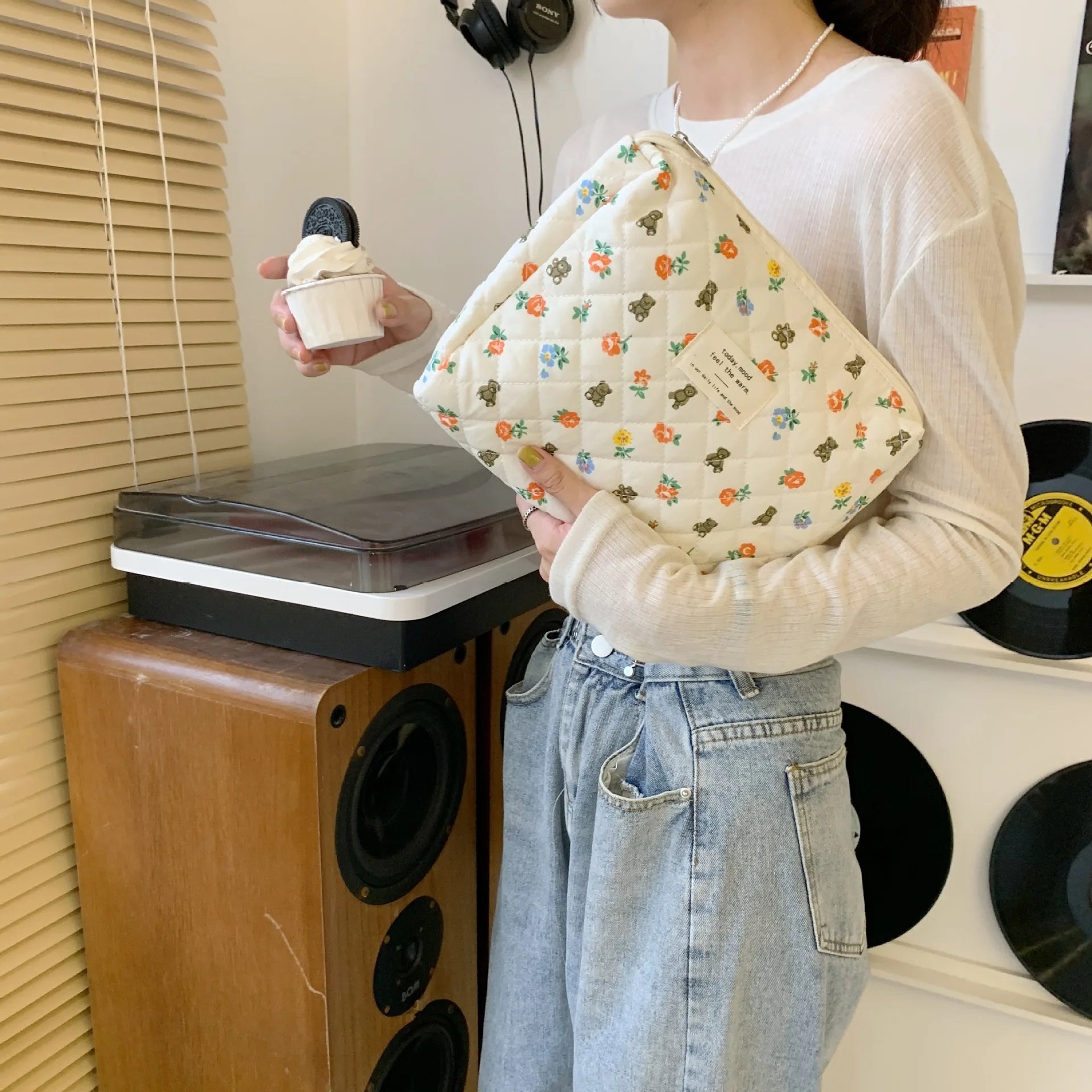 Bolsas de cosméticos de gran capacidad para mujer.