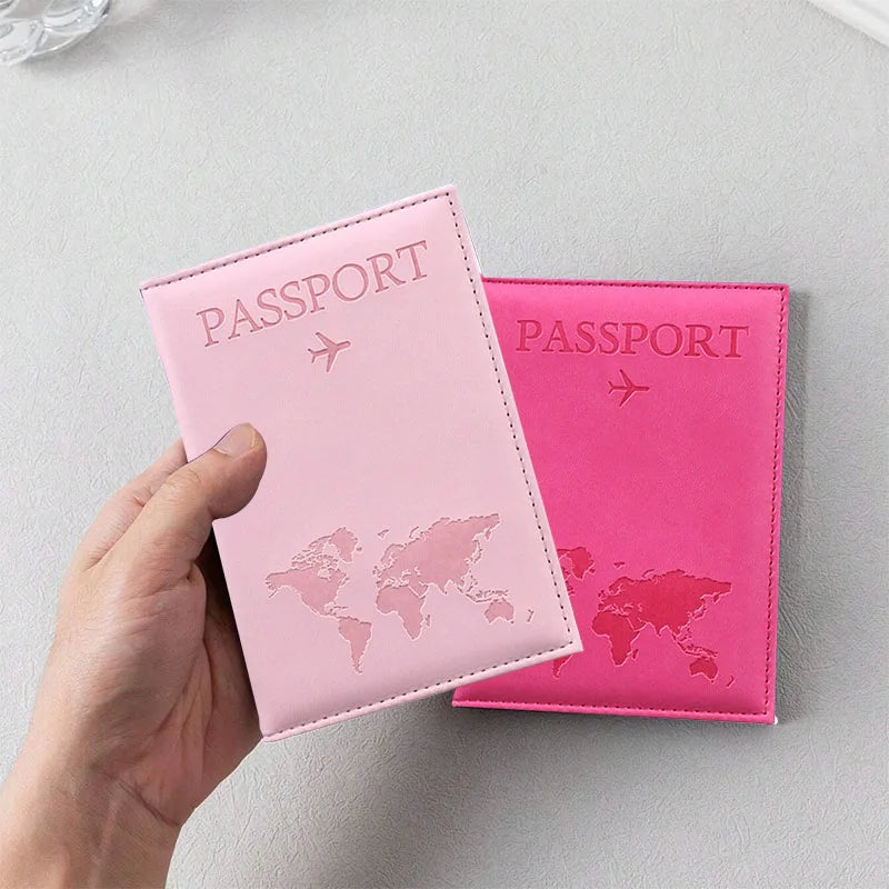 Funda de pasaporte de cuero PU para hombres y mujeres.