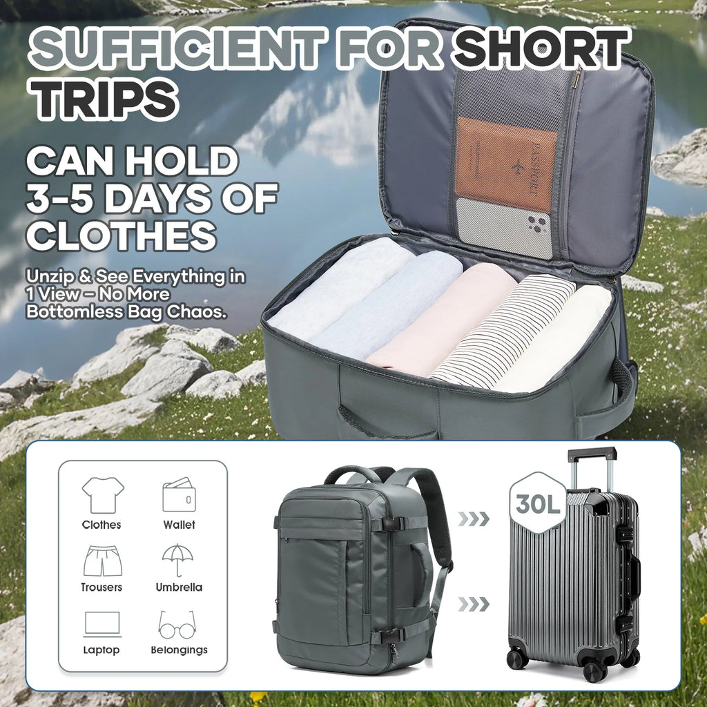 Mochila de Viaje 40x30x20 cm | Equipaje de Mano Bajo Asiento | Nailon | Laptop y Exteriores