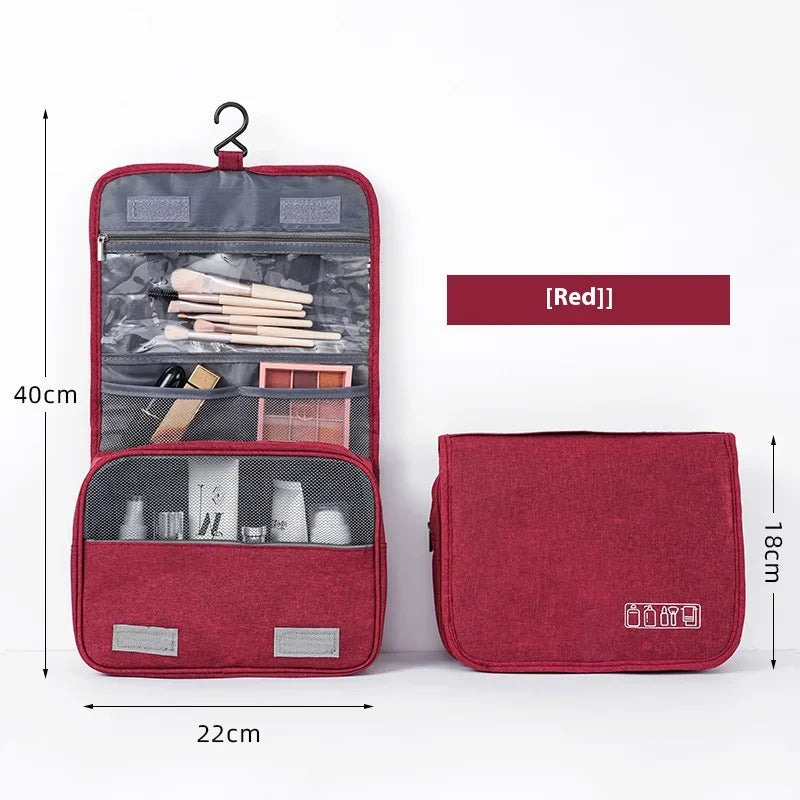 Neceser plegable, organizador, almacenamiento colgante, estuche de maquillaje para baño, bolsa de cosméticos, viaje para viajes de negocios