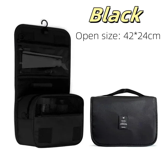 Bolsa de maquillaje de viaje de alta calidad, organizador de artículos de tocador impermeable, Neceser para mujer, bolsa de lavado con gancho para baño, bolsa de almacenamiento de maquillaje con gancho