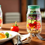 Contenedor para Ensaladas con Compartimento para Aderezo