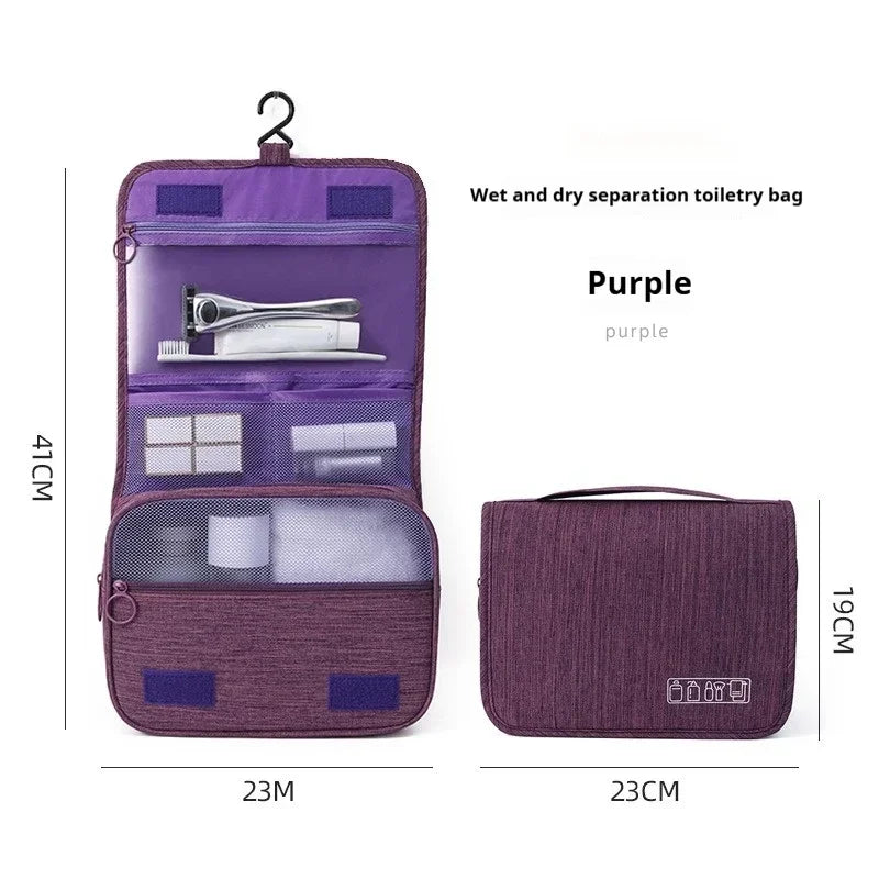 Neceser plegable, organizador, almacenamiento colgante, estuche de maquillaje para baño, bolsa de cosméticos, viaje para viajes de negocios