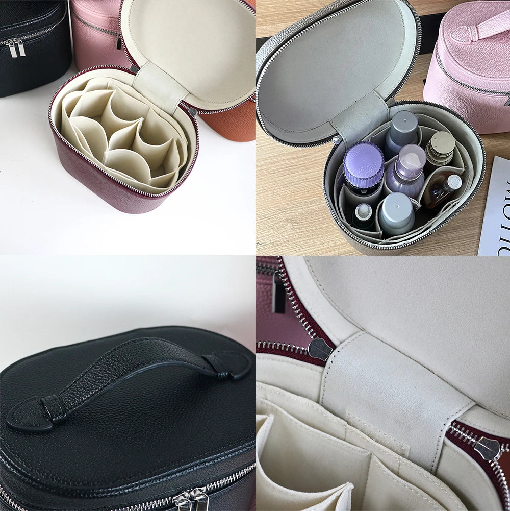 Caja de cosméticos de cuero