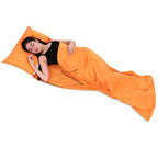 Viajes al aire libre Camping senderismo poliéster Pongee saco de dormir saludable forro con funda de almohada viaje de negocios ligero Hotel