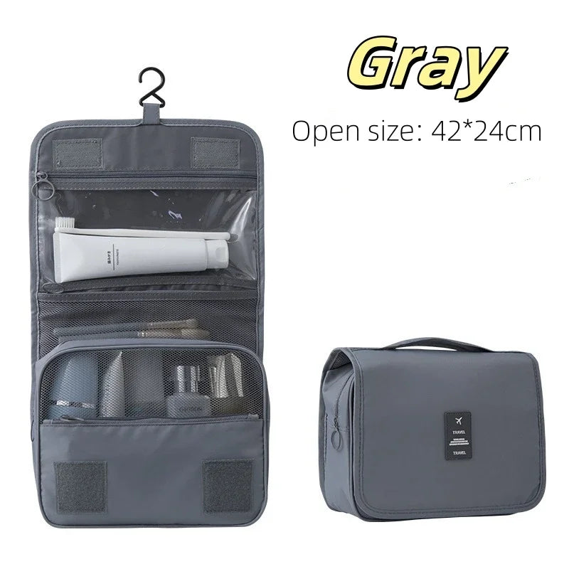Bolsa de maquillaje de viaje de alta calidad, organizador de artículos de tocador impermeable, Neceser para mujer, bolsa de lavado con gancho para baño, bolsa de almacenamiento de maquillaje con gancho