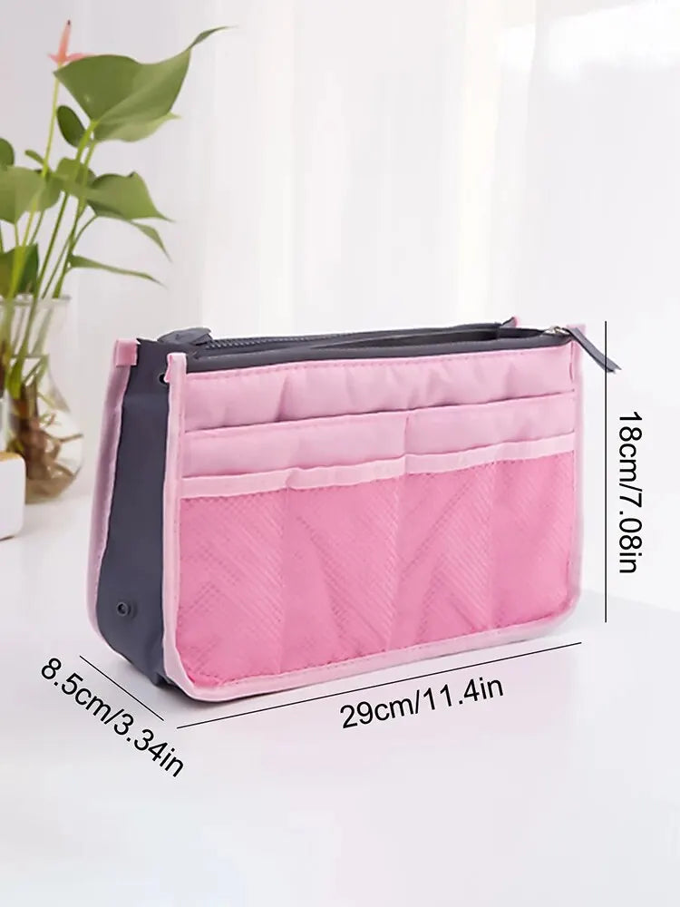 Bolsa de Maquillaje Multifuncional de Gran Capacidad | Doble Cremallera y Múltiples Bolsillos