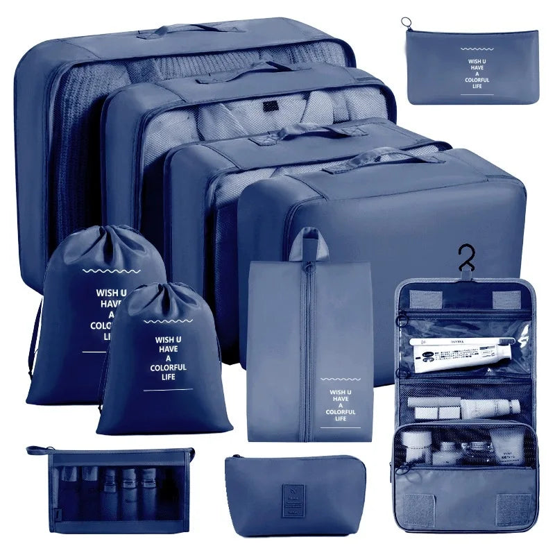 Conjunto de viaje, bolsas de almacenamiento, cubos de embalaje, dormitorios para estudiantes, bolsas de clasificación de ropa, artículos de tocador digitales, bolsa organizadora de zapatos