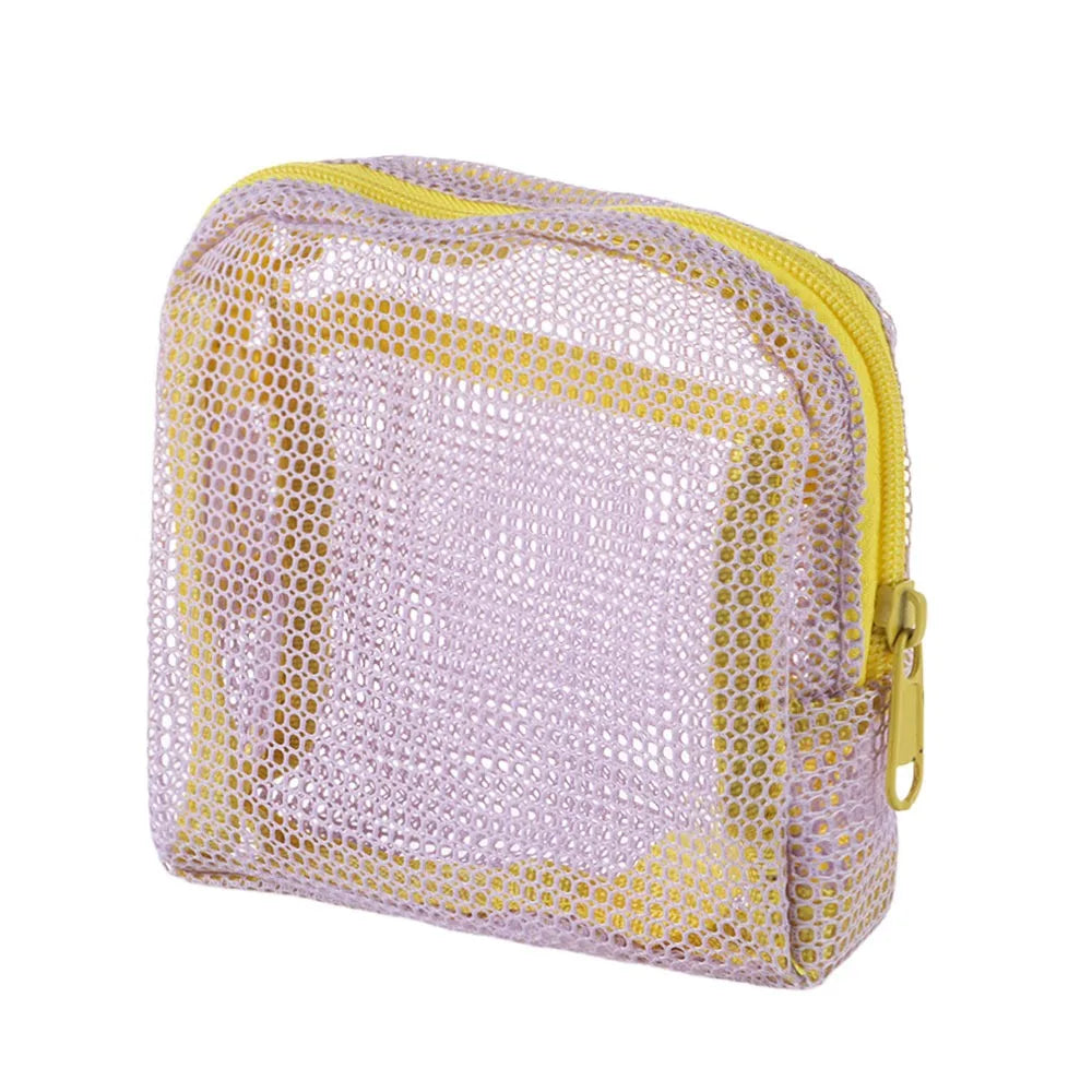 Bolsa de Maquillaje de Malla | Colores Vibrantes | Gran Capacidad | Estuche de Tocador