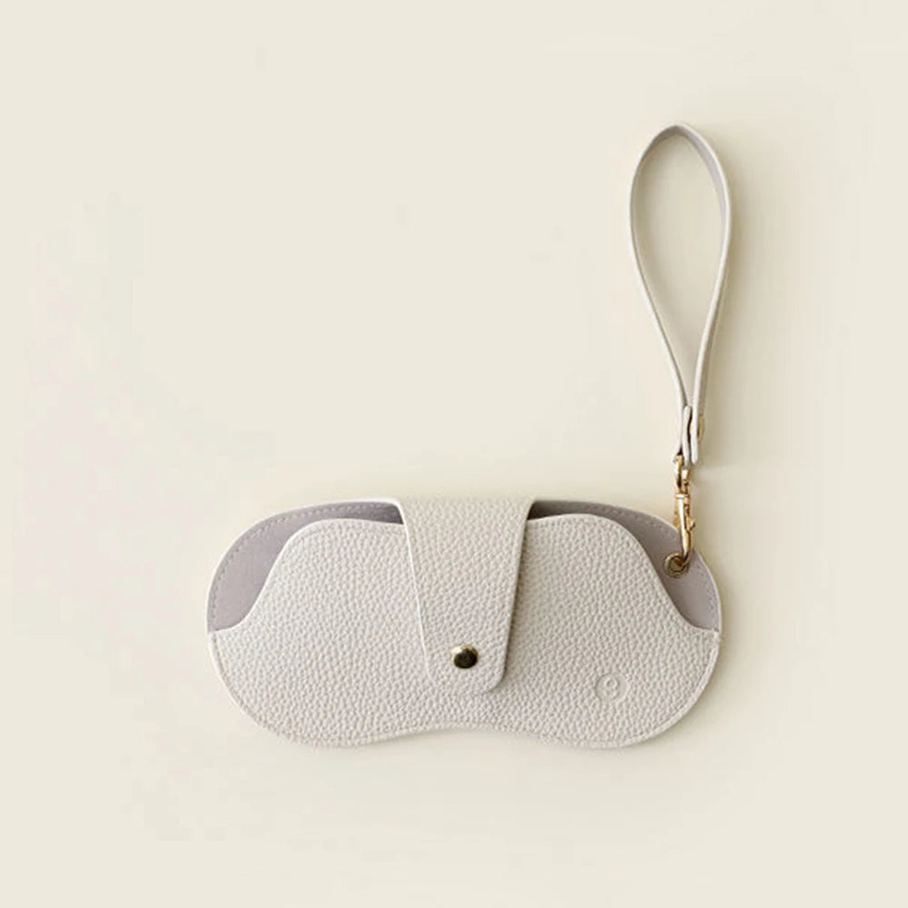 Bolsa de gafas de cuero PU con patrón de lichi suave, estuche Retro para gafas de sol, estuche portátil con marco para miopía, almacenamiento Simple para gafas