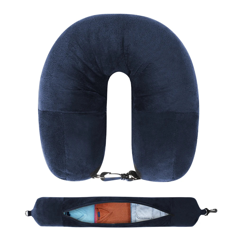 Almohada de Viaje para Cuello con Compartimento para Ropa