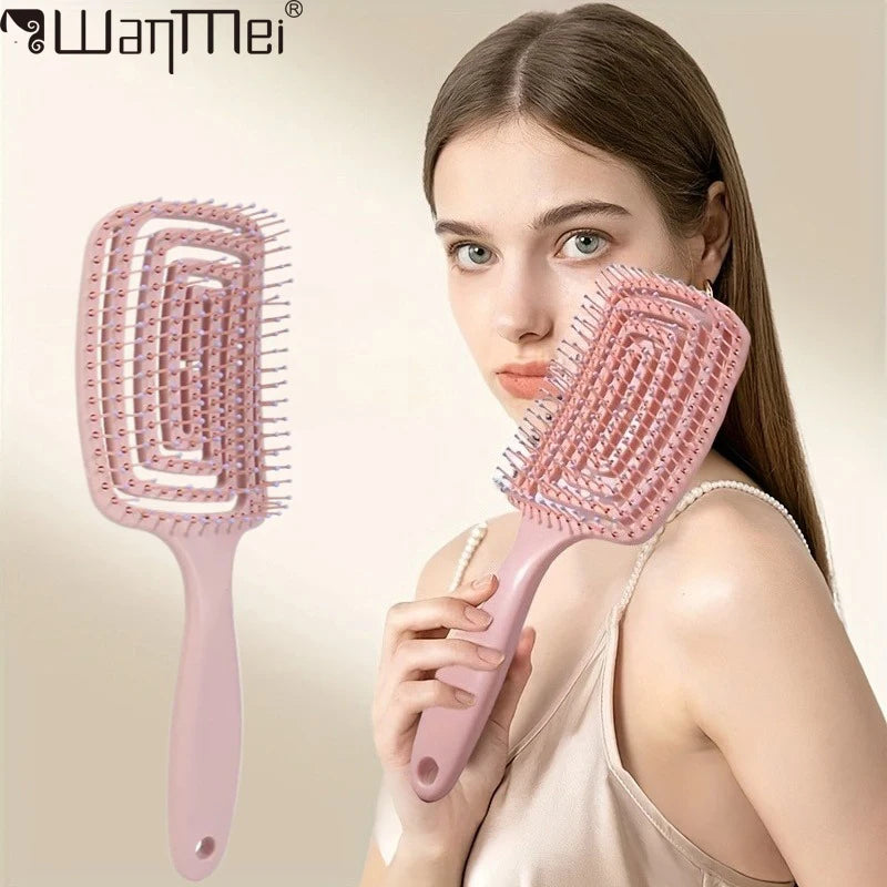 Peine de masaje para el cabello WANMEI, voluminizador y desenredante, con diseño hueco, herramientas de peinado para pelucas de cabello natural.