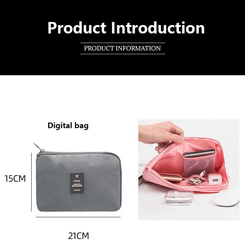 Conjunto de viaje, bolsas de almacenamiento, cubos de embalaje, dormitorios para estudiantes, bolsas de clasificación de ropa, artículos de tocador digitales, bolsa organizadora de zapatos