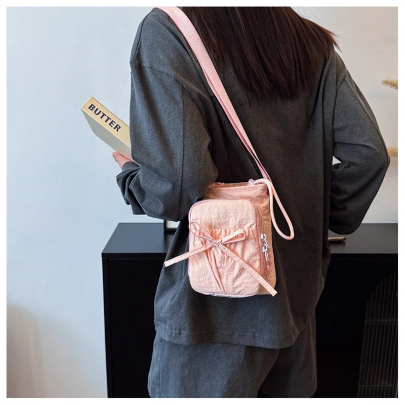Nueva Bolsa Ligera para Teléfono Móvil, para Mujer, Deportiva, para Ciclismo, con Porta Botella de Agua, para Viajes, Diseño con Nudos