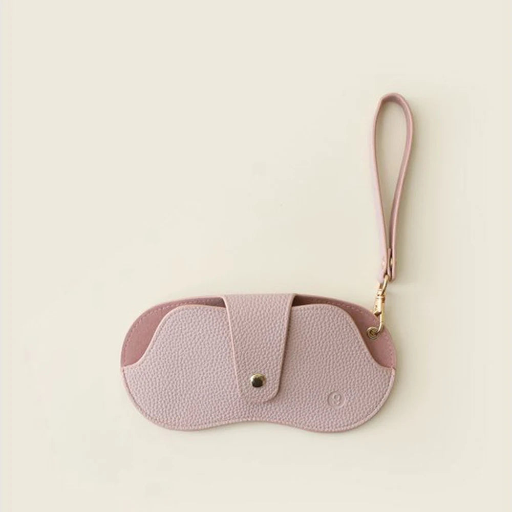 Bolsa de gafas de cuero PU con patrón de lichi suave, estuche Retro para gafas de sol, estuche portátil con marco para miopía, almacenamiento Simple para gafas