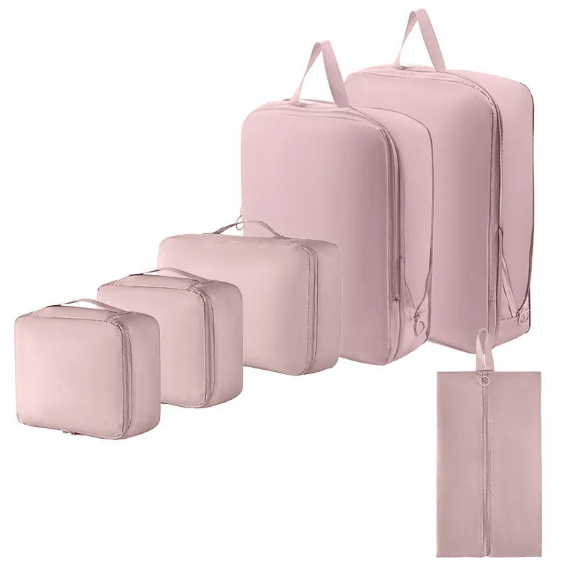 Set de 6 Organizadores de Viaje Compresibles e Impermeables para Maleta