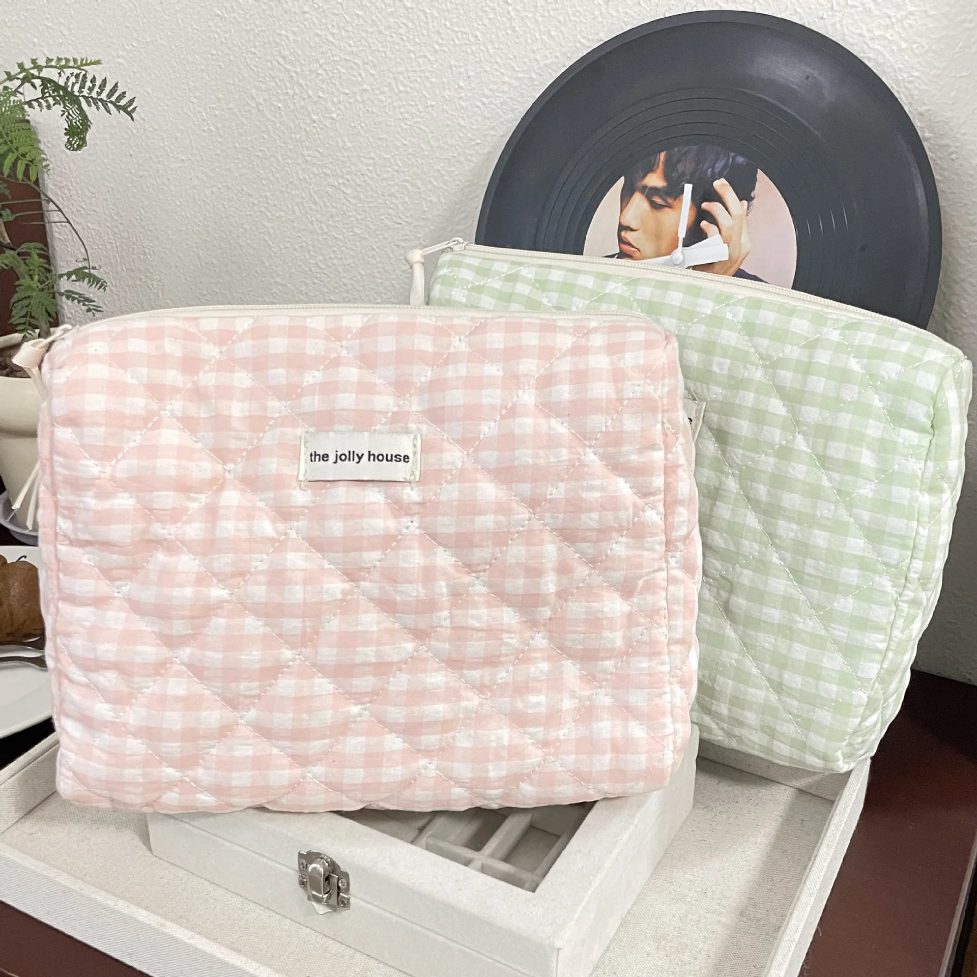 Bolsas de cosméticos de gran capacidad para mujer.