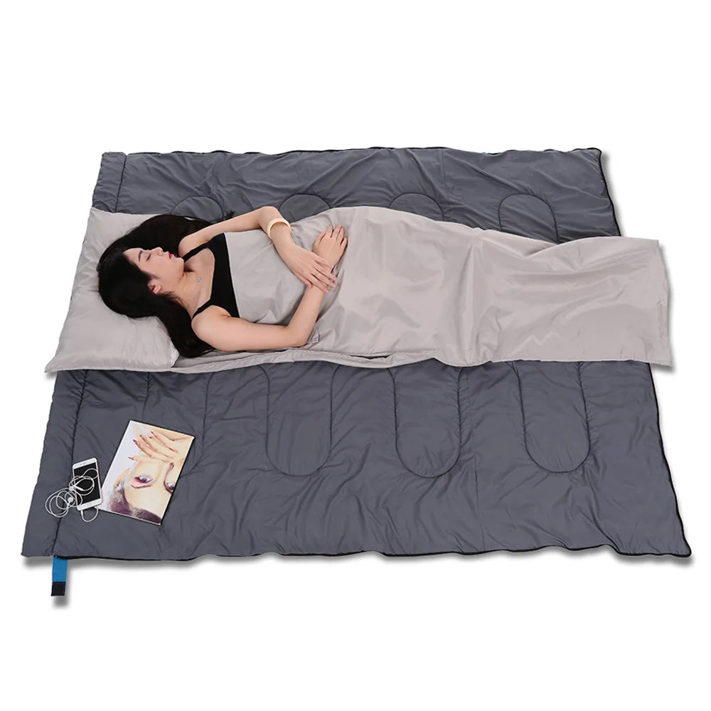 Viajes al aire libre Camping senderismo poliéster Pongee saco de dormir saludable forro con funda de almohada viaje de negocios ligero Hotel