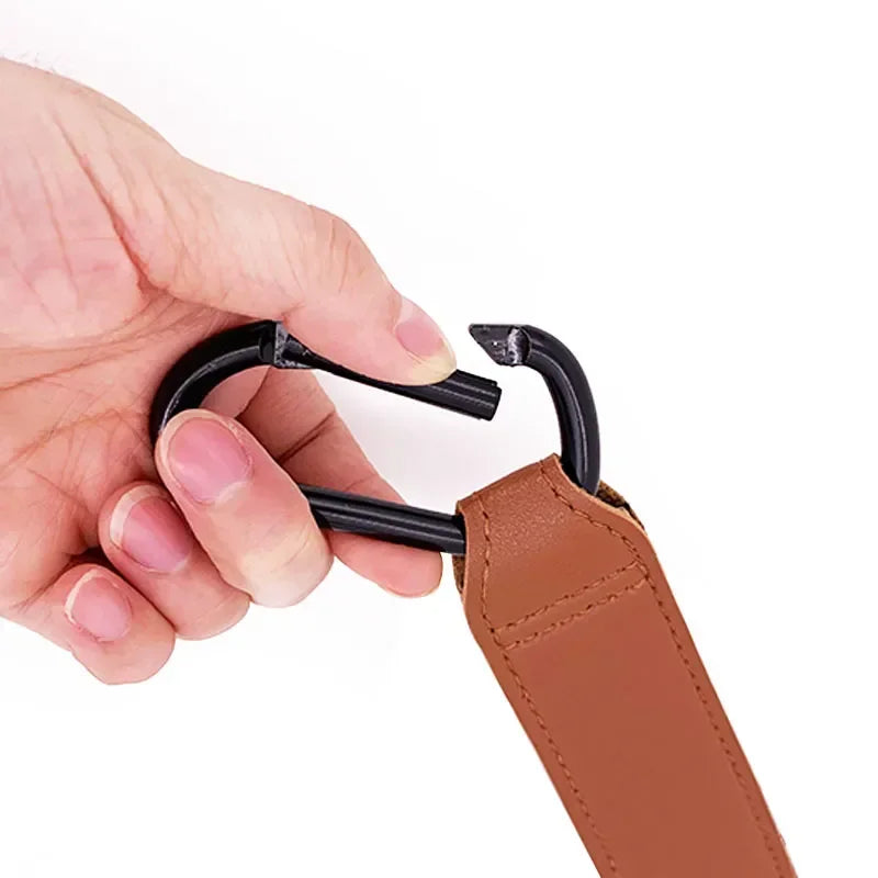 1/2 Uds. Bolsa de cuero PU para bebé, gancho para cochecito